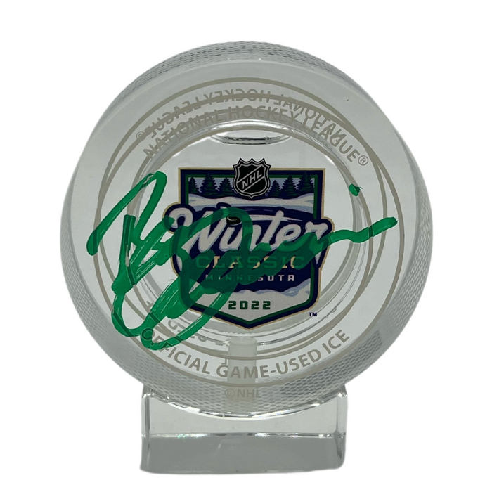 Bill Guerin Signed Winter Classic Used Ice Puck