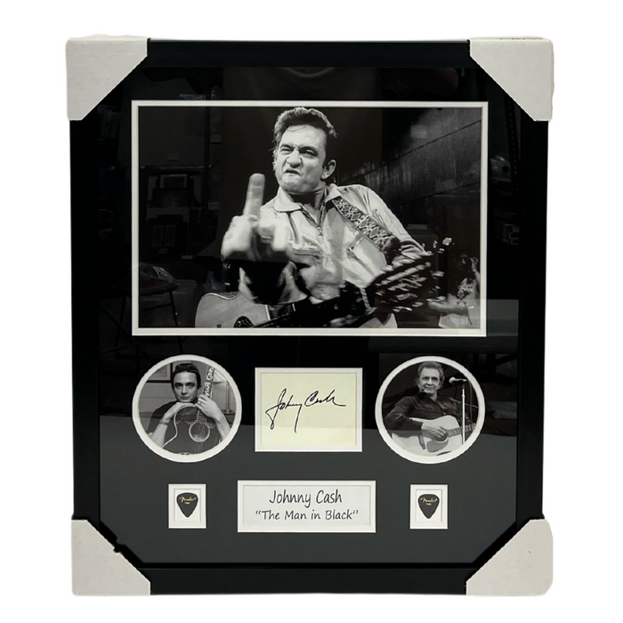 Johnny Cash Framed Replica Signature Display