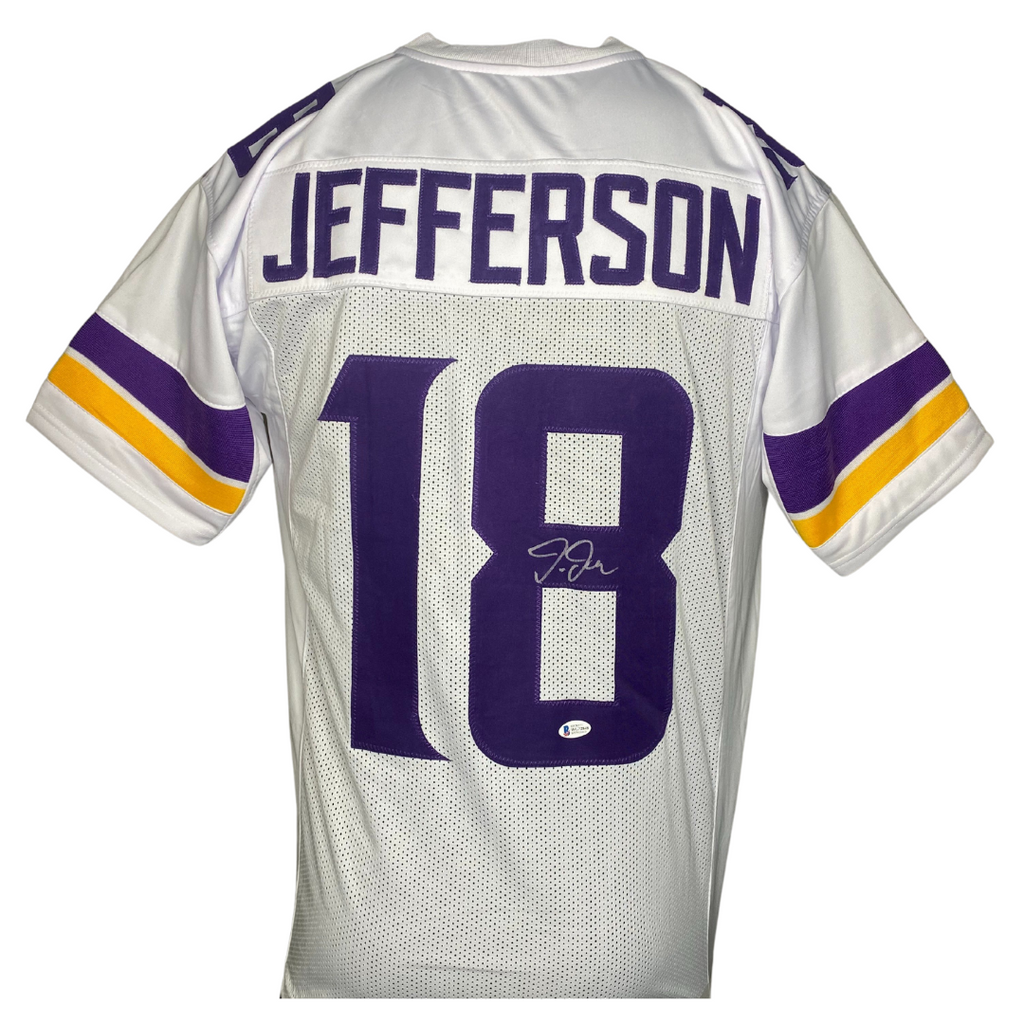 Justin Jefferson Signed Custom Purple Football Jersey