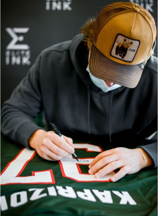 Kirill Kaprizov Signed Custom Green Hockey Jersey