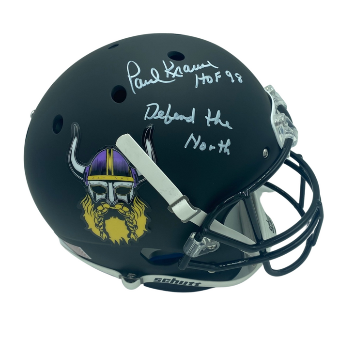 Paul Krause Autographed Beard FS Rep Helmet w/ Defend The North