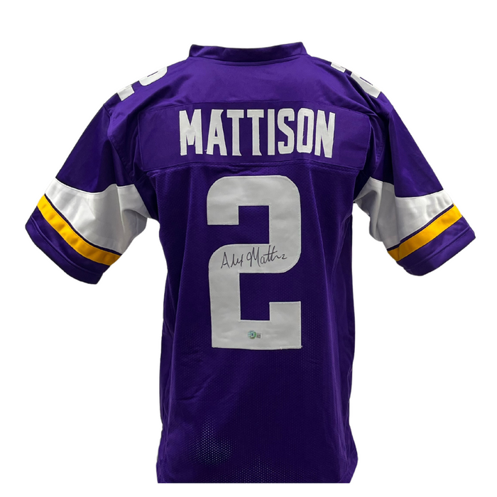 Alexander Mattison Signed Custom Purple #2 Football Jersey