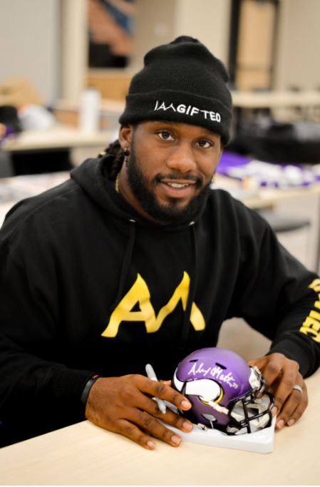 Alexander Mattison Signed Minnesota Vikings SPEED Mini Helmet