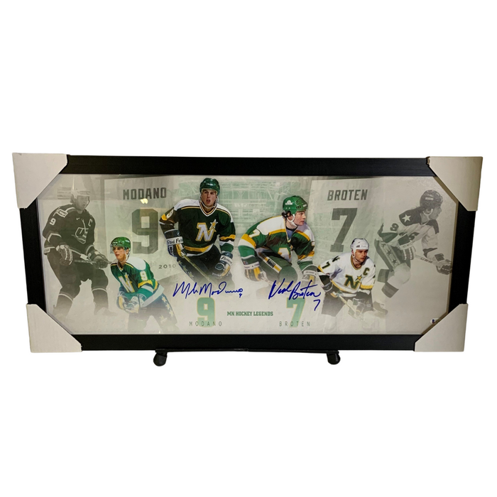 Mike Modano & Neil Broten Dual Signed & Professionally Framed Panoramic