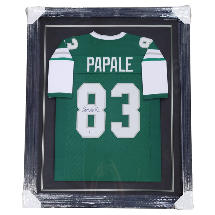 Vince Papale Signed & Professionally Framed Custom Green Football Jersey